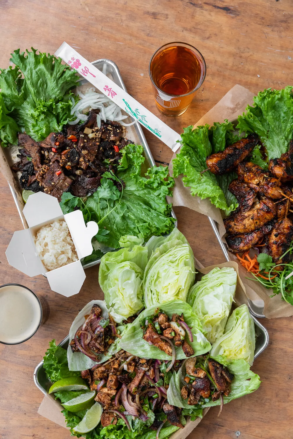 A spread of Bangkok 96 Thai street food dishes