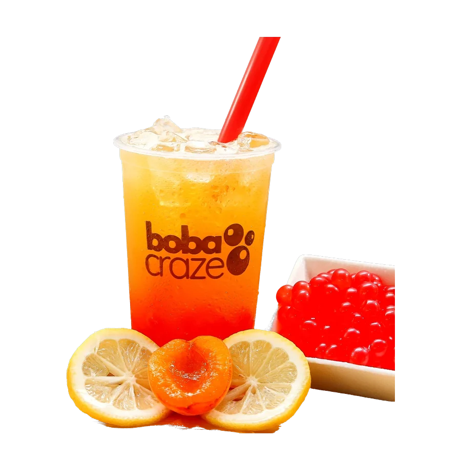 Mango Fruit Tea in a Boba Craze cup