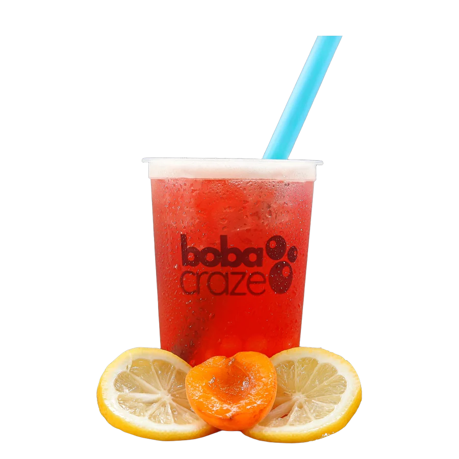 Strawberry Fruit Tea in a Boba Craze cup