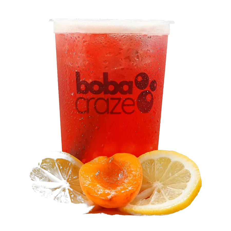 Strawberry Fruit Tea in a Boba Craze cup