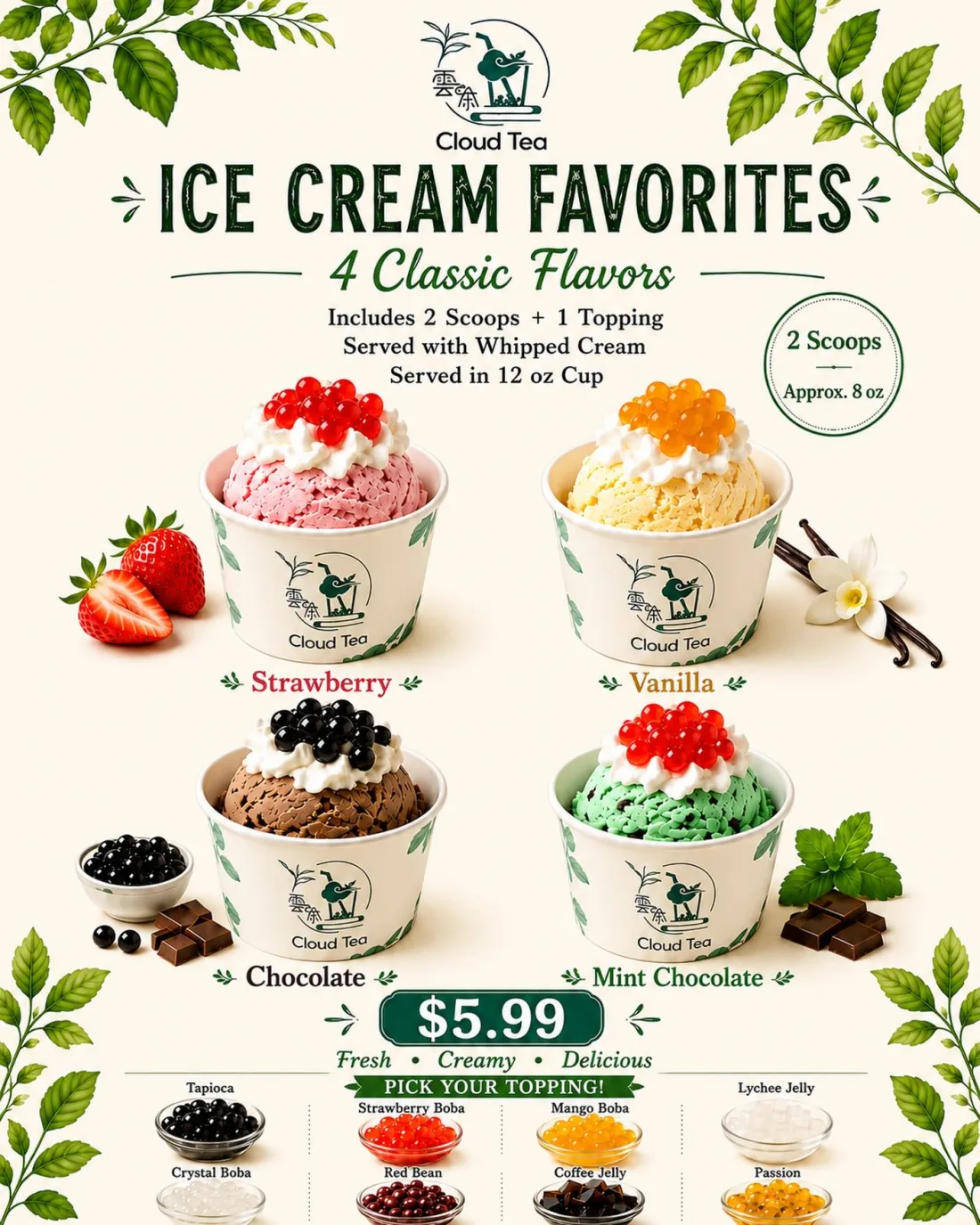 Coco Roll's ice cream favorites