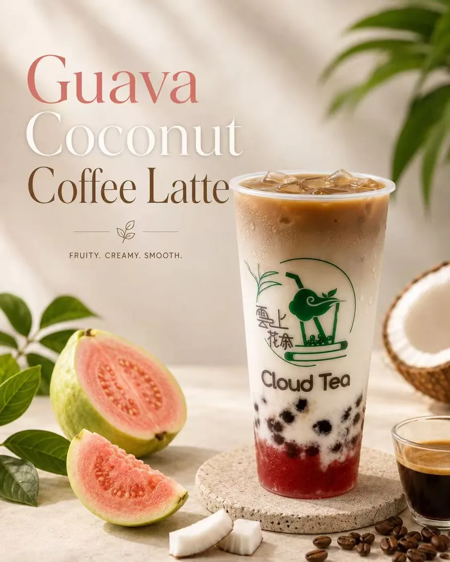 Guava Coconut Coffee Latte — Fruity. Creamy. Smooth.