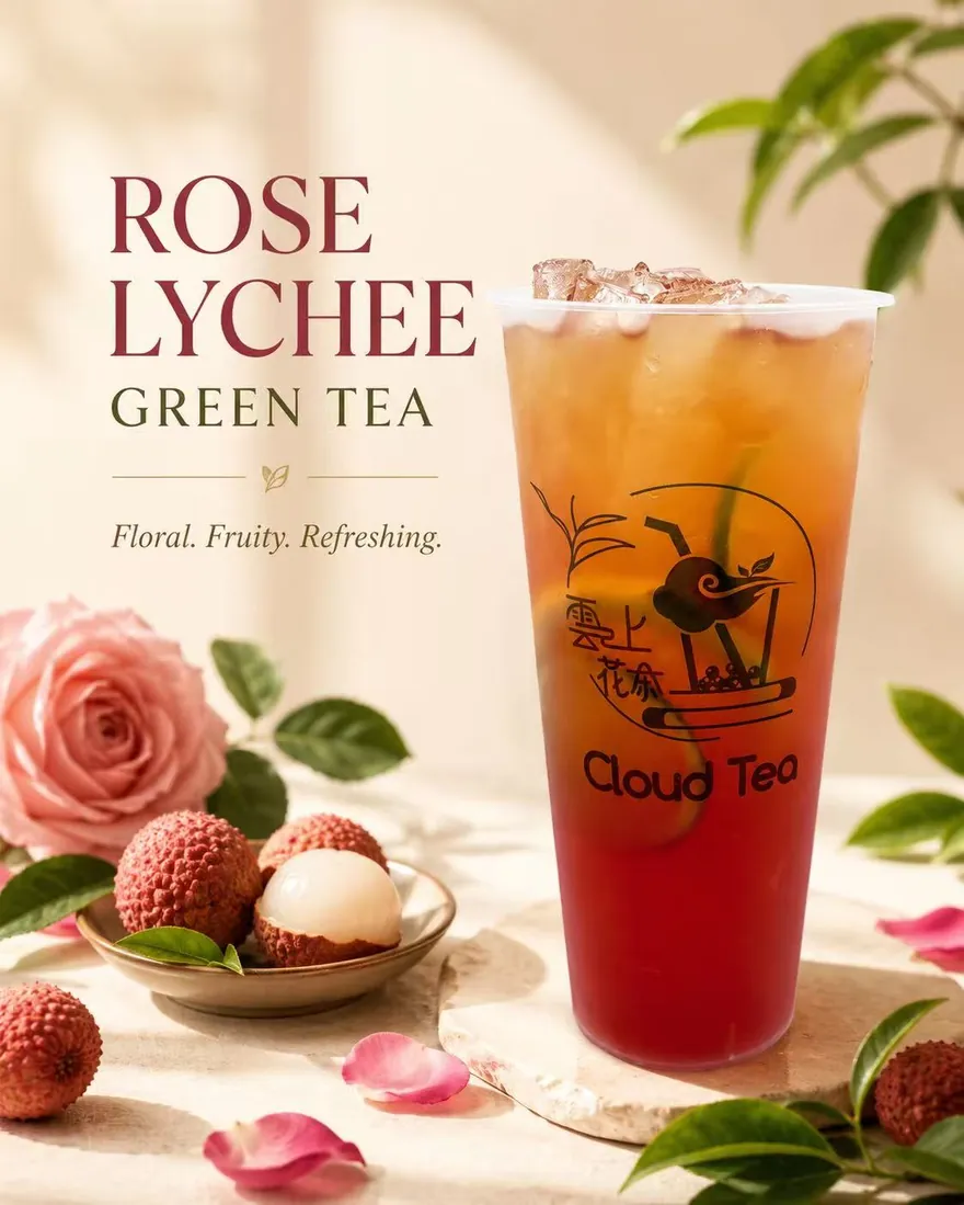 Rose Lychee Green Tea — Floral. Fruity. Refreshing.