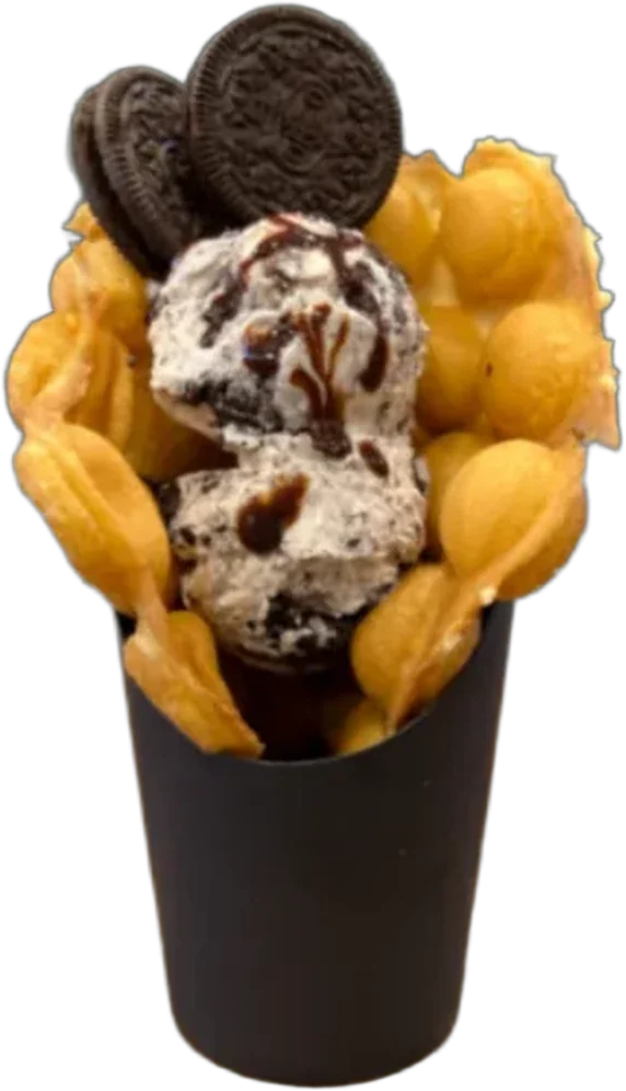 Cream bubble waffle