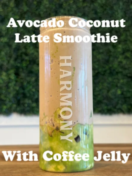 Avocado Coconut Latte Smoothie with Coffee Jelly