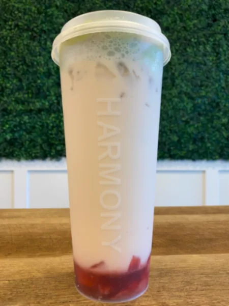 Strawberry Jasmine Green Milk Tea W. Matcha Foam