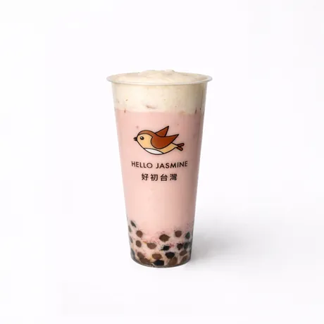 Pink Strawberry Boba Milk Tea