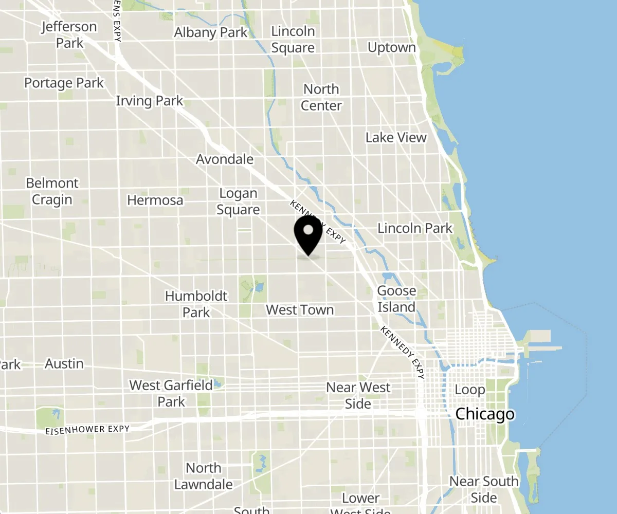 Map of the Chicago neighborhoods Ipsento 606 serves