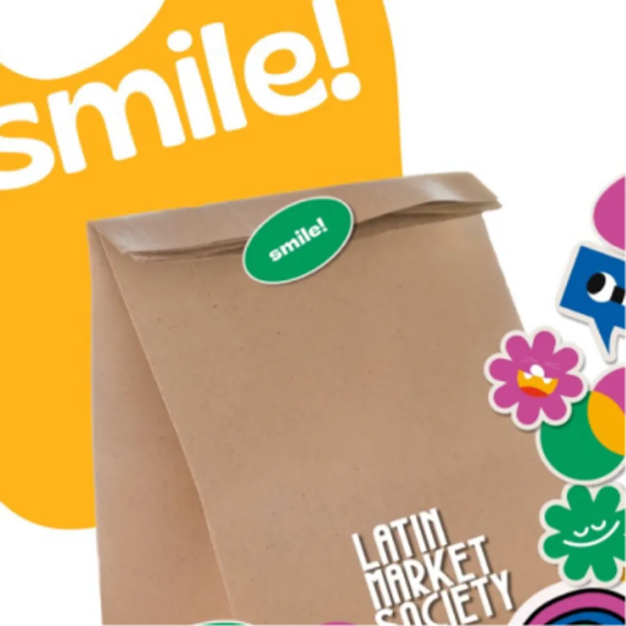 Kraft snack bag with stickers