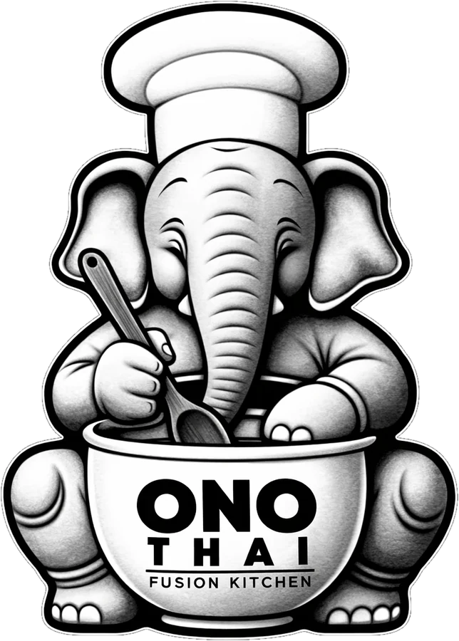 Ono Thai Fusion Kitchen elephant-chef mascot