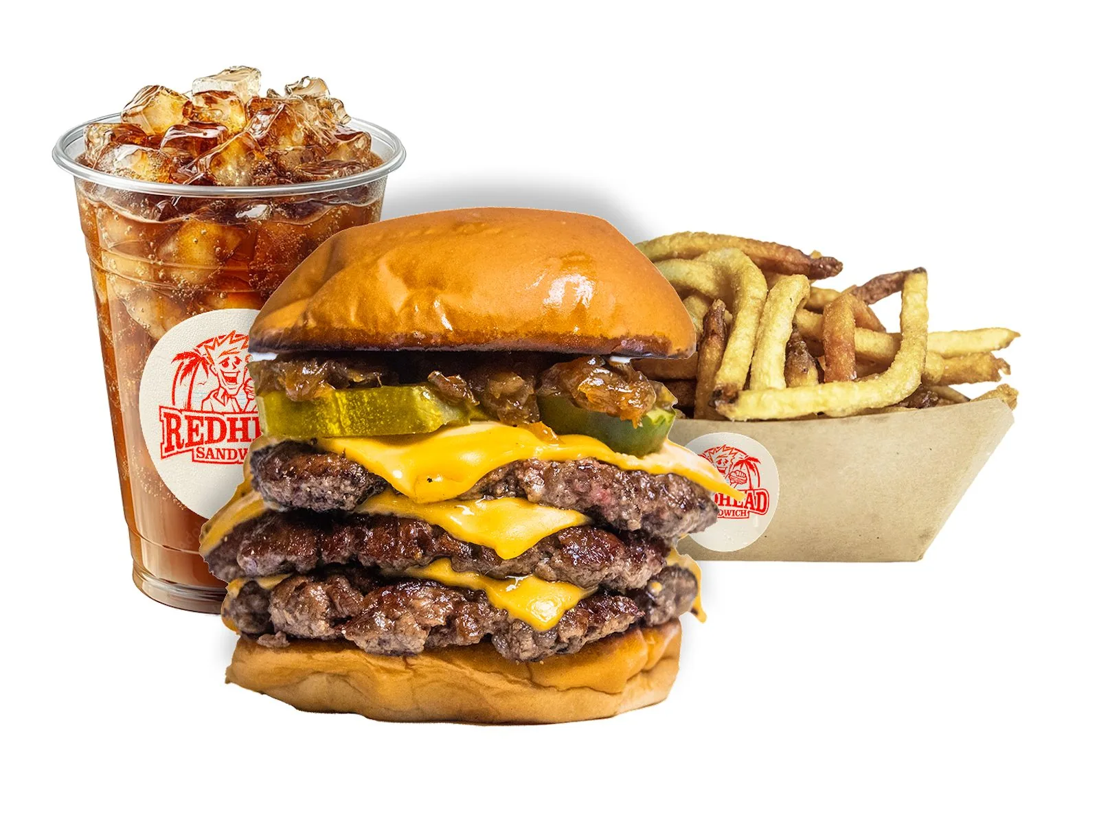 Redhead Burger W/ Fries & Drink
