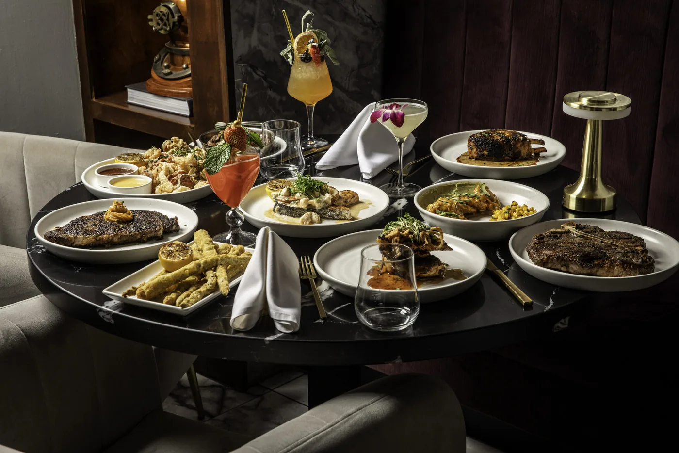 A spread of Cajun and Creole plates