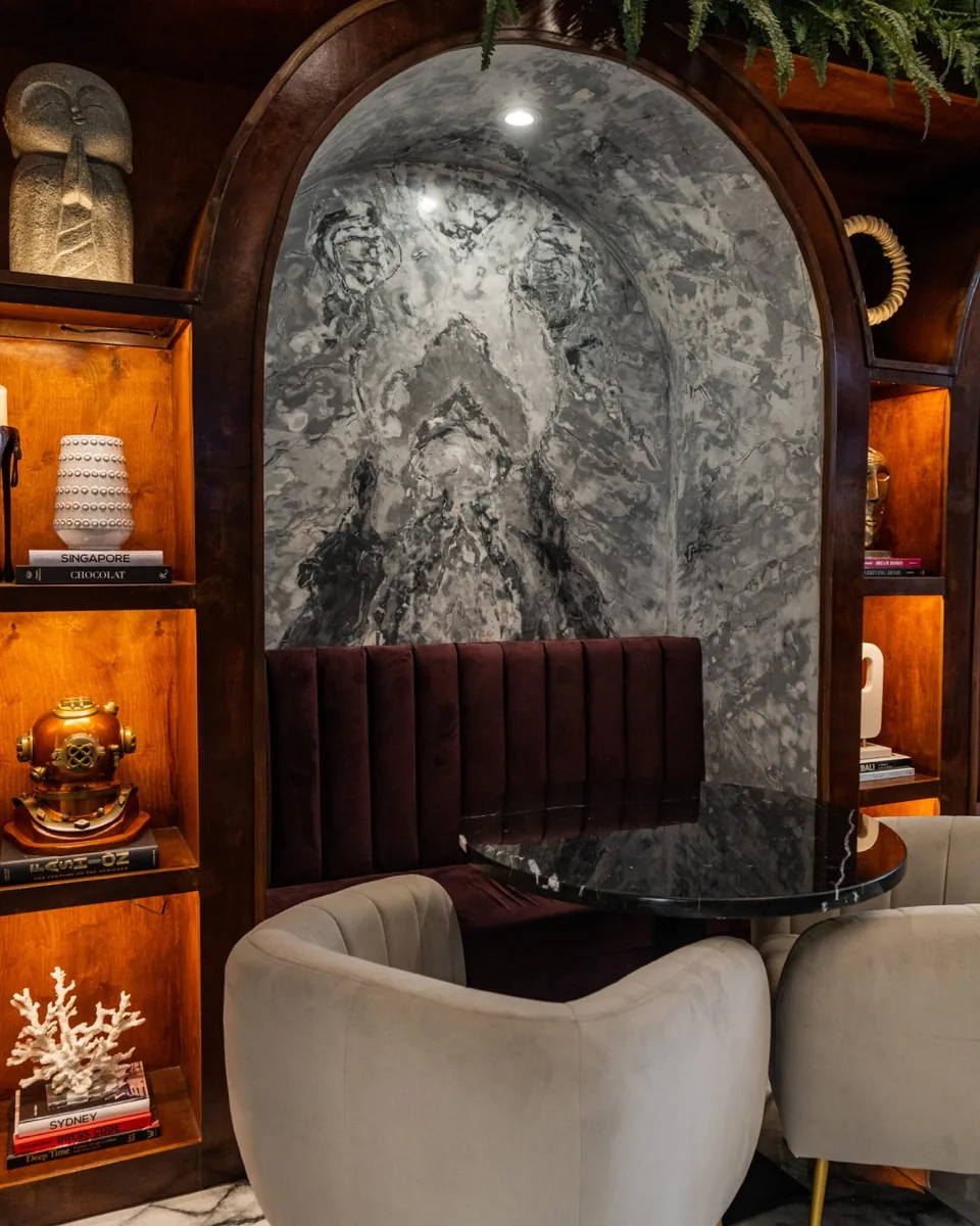 Private dining room set for an event