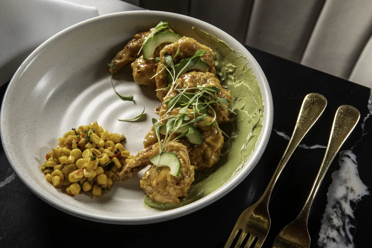 Plated Gulf shrimp