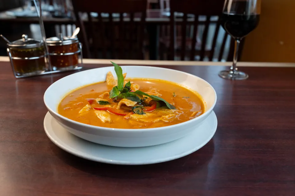 Chicken panang curry with coconut milk