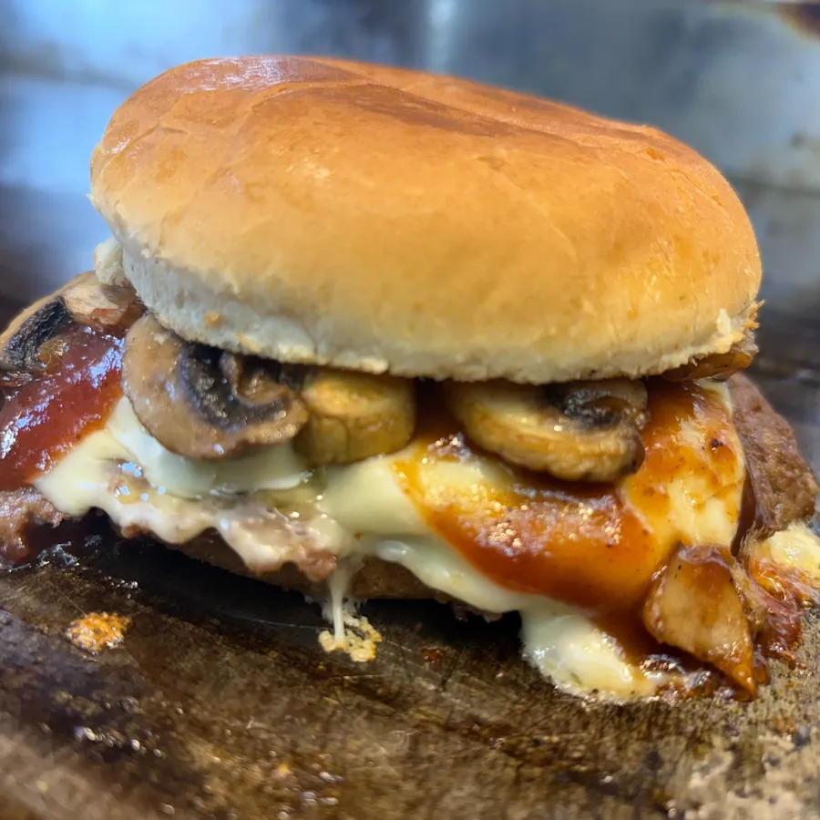 Mushroom Swiss Burger at Smash Mouth Foods