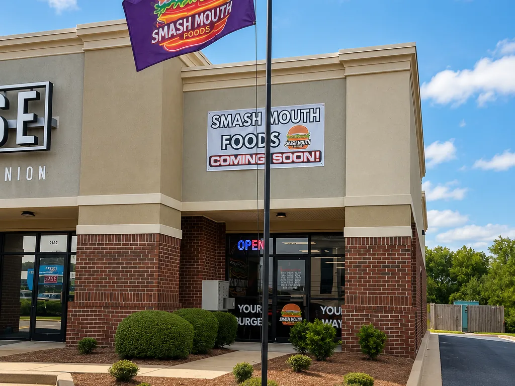 The Smash Mouth Foods storefront on Cobbs Ford Road in Prattville, Alabama