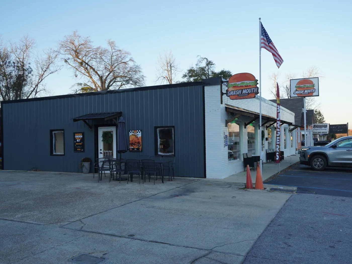 The Smash Mouth Foods storefront in downtown Andalusia, Alabama