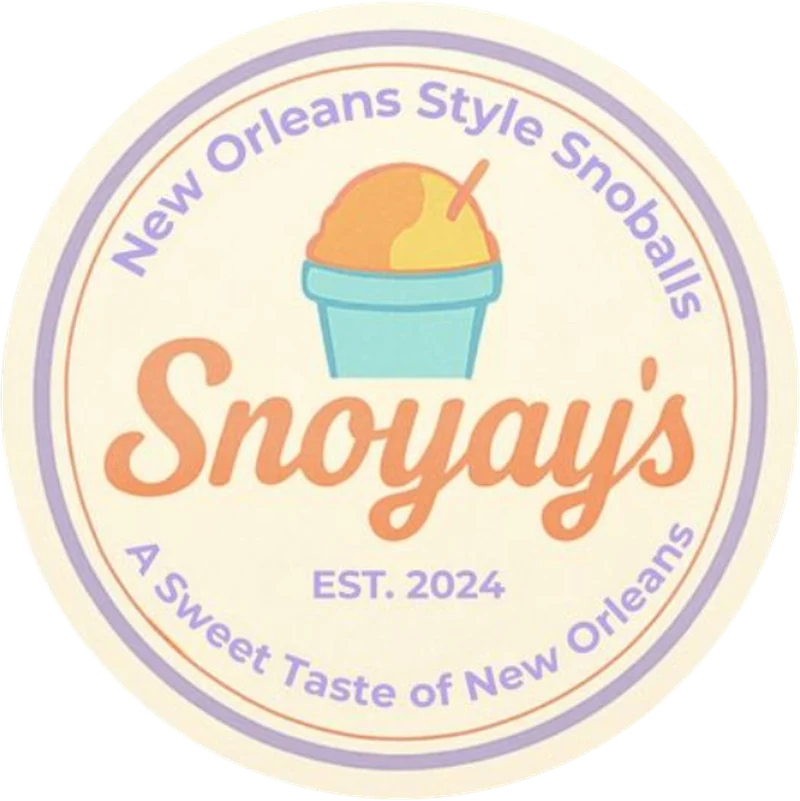 Snoyay&rsquo;s badge: New Orleans Style Snoballs, established 2024