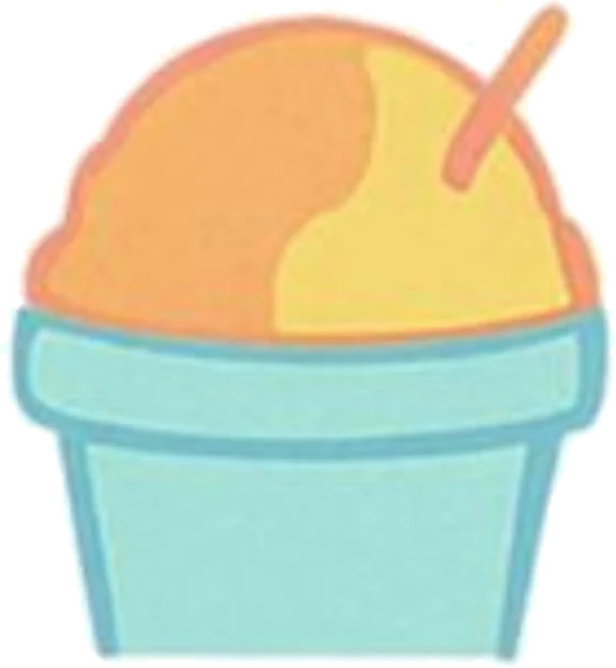 A Snoyay&rsquo;s snoball cup with orange and yellow shaved ice