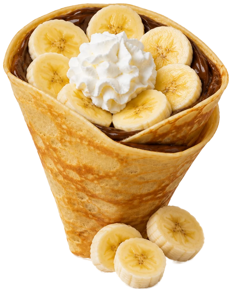 Nutella, Banana & Whip Cream — Crepes