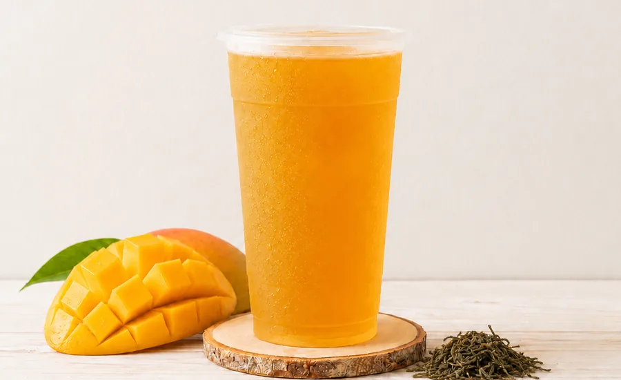 A mango green tea
