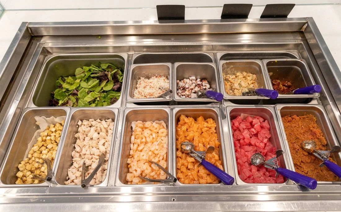 Build your own poke bowl ingredients