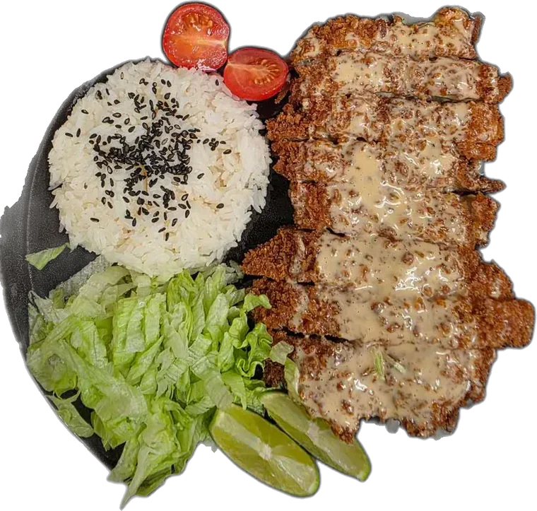 Crispy Chicken Cutlet Rice with House-Made Sauce