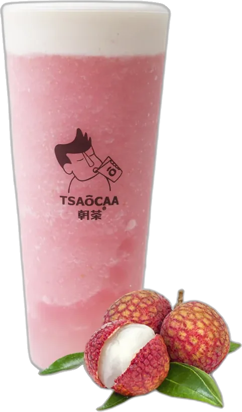 Iced Lychee Tea Slush with Crystal Pearl & Milk Foam