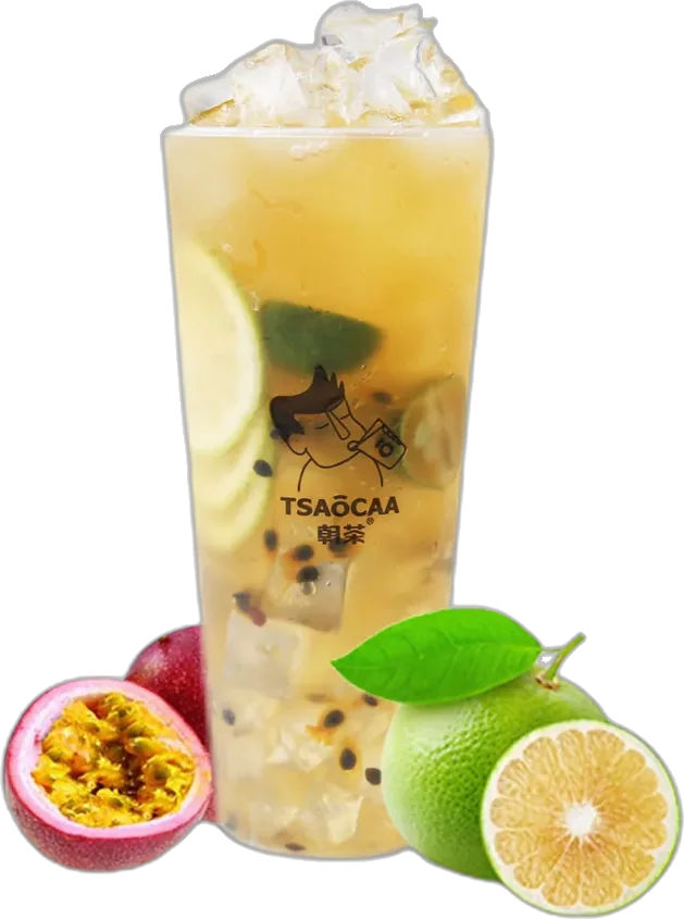 Passion Fruit & Lime Green Tea with Nata Jelly