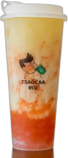 Peach Milk Green Tea with Crystal Pearl