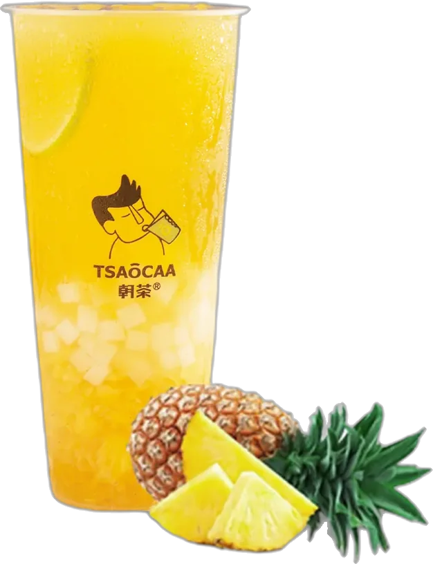 Pineapple Green Tea with Nata Jelly