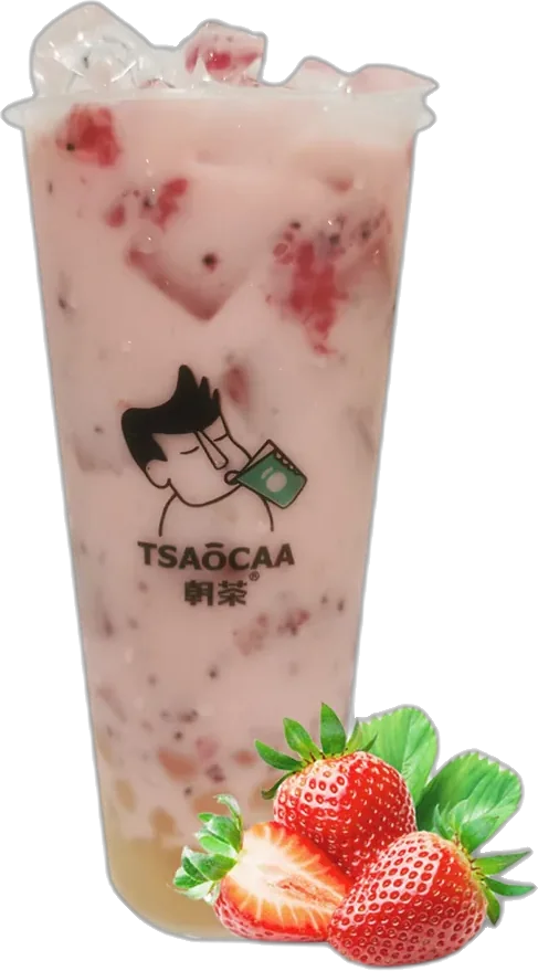 Strawberry Milk Green Tea with Crystal Pearl
