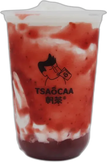Strawberry Purée Milk with Bubble