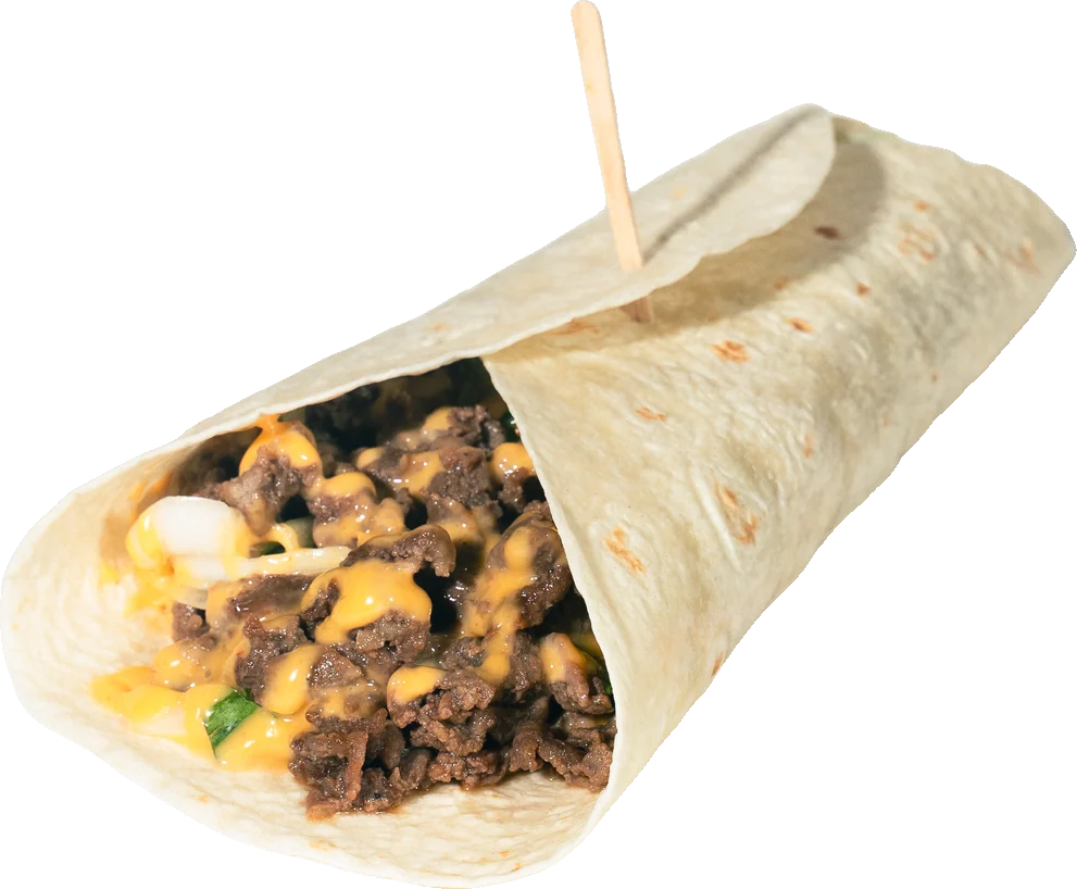Beef Boss Wrap with soy-glazed beef steak