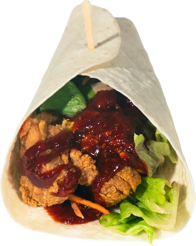 Classic Wrap loaded with crispy chicken and Ugly Sauce